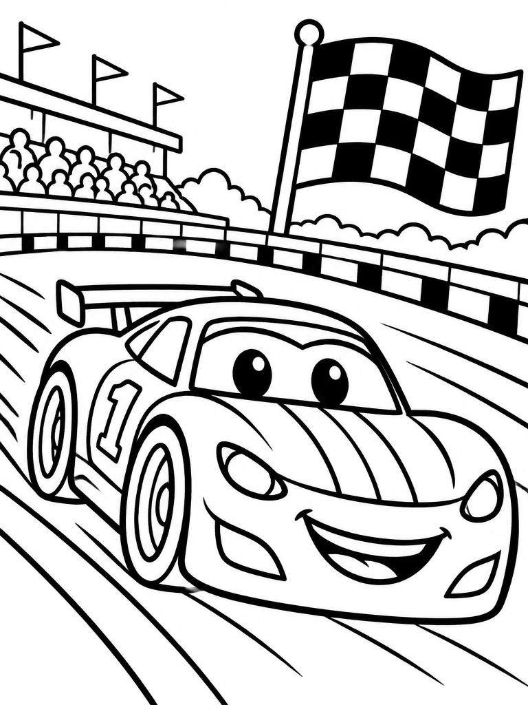 Free printable cars coloring page for kids 1