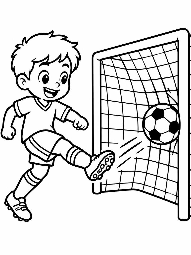 Free printable soccer coloring page for kids 1